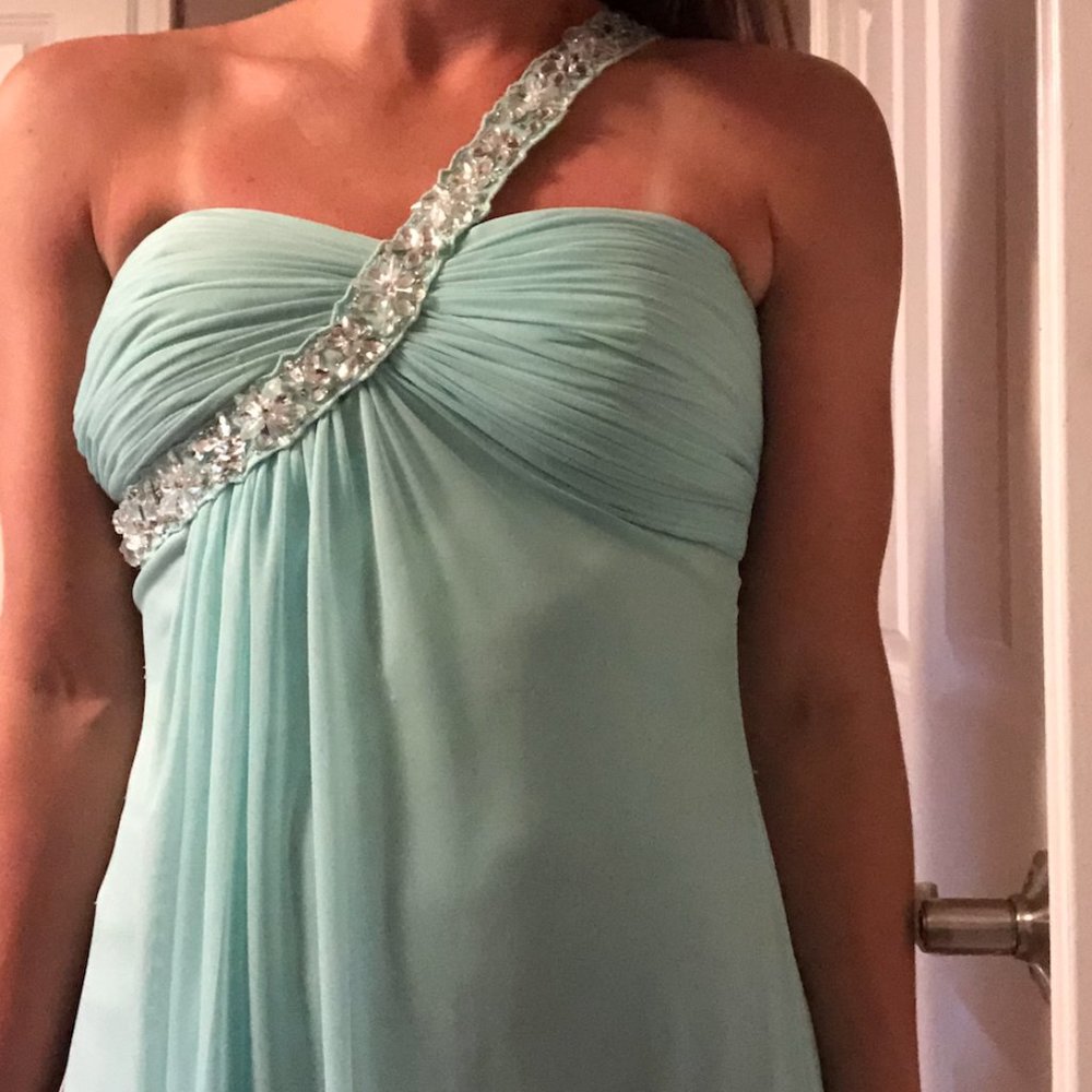 Pretty Light Blue Prom Dress with Sparkles
